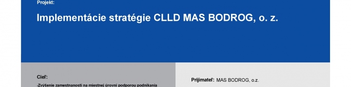 Implementácie stratégie CLLD MAS BODROG, o. z.